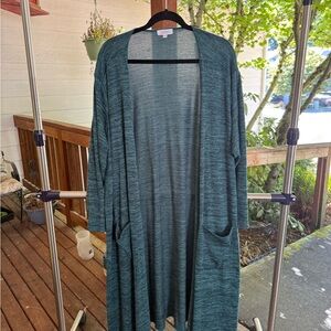 LuLaRoe Teal Open-Front Cardigan